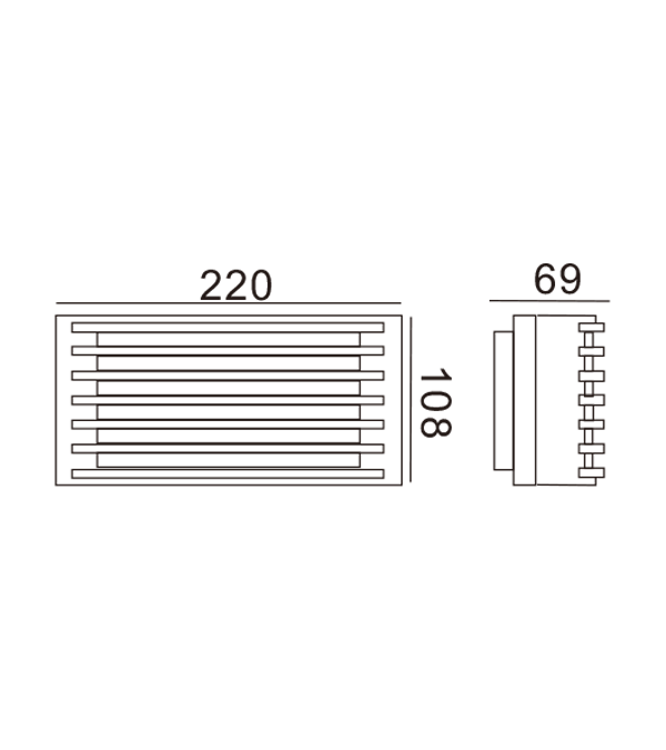 Pravokutna zidna lampa za kruh HR65041 Pravokutna zidna lampa za kruh HR65041