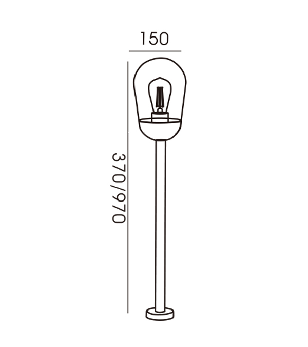 150 staklenih vrtnih svjetiljki Rocket Head HR60111-370 150 staklenih vrtnih svjetiljki Rocket Head HR60111-370