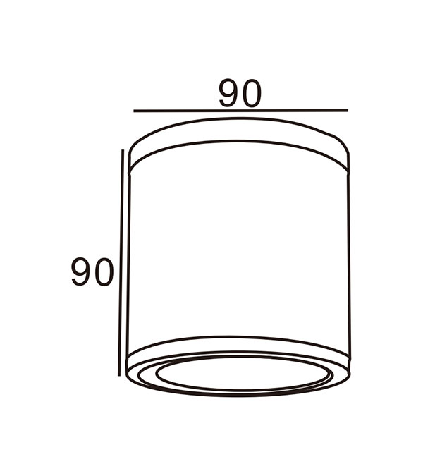 90 GU10 aluminijska cilindrična stropna svjetiljka HR10201 90 GU10 aluminijska cilindrična stropna svjetiljka HR10201