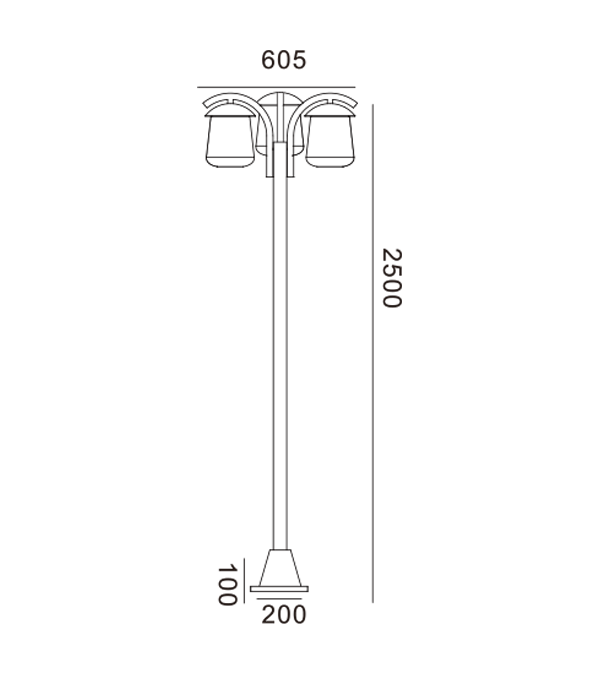Tri vrtna svjetla s ravnim vrhom HR60704 Tri vrtna svjetla s ravnim vrhom HR60704
